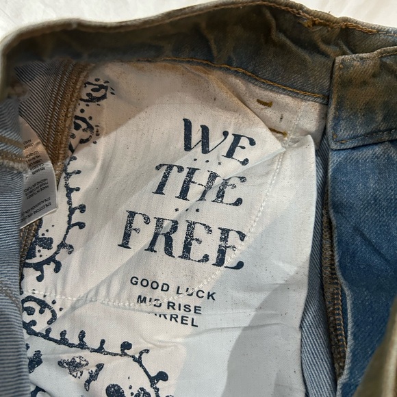 NWT Free People We The Free Good Luck Coated Barrel Jeans New Moon 25 - Picture 11 of 16